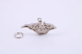 Map of Isle of White Charm, Traditional Charm, Made from Solid 925 Grade Sterling Silver, Complete with Attachment Link