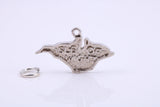 Map of Isle of White Charm, Traditional Charm, Made from Solid 925 Grade Sterling Silver, Complete with Attachment Link