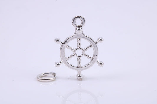Helm Charm, Traditional Charm, Made from Solid 925 Grade Sterling Silver, Complete with Attachment Link