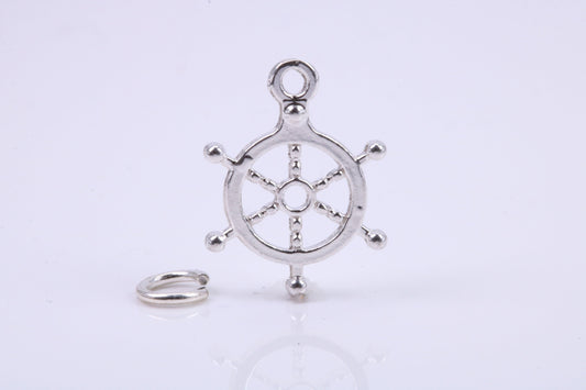 Helm Charm, Traditional Charm, Made from Solid 925 Grade Sterling Silver, Complete with Attachment Link