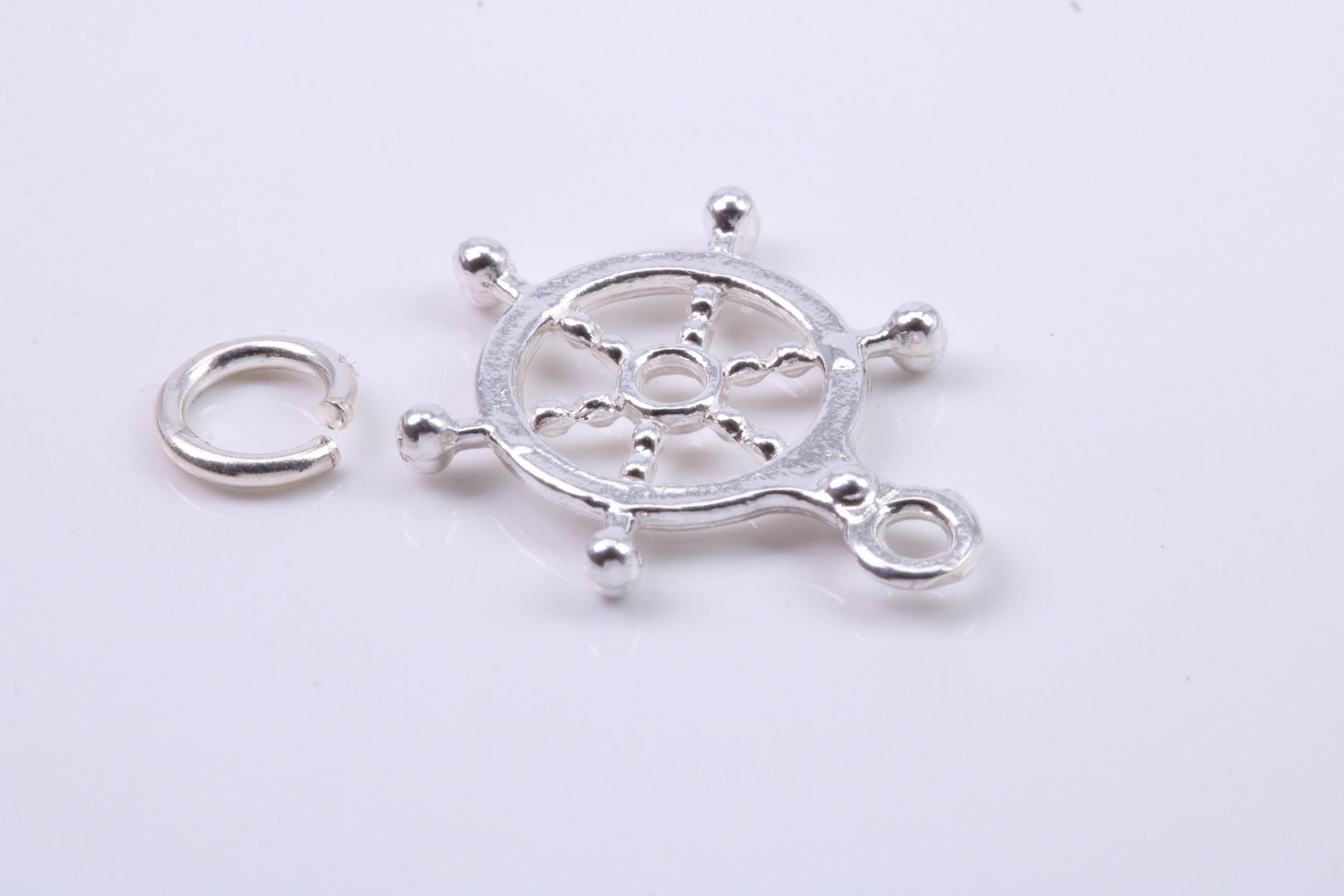 Helm Charm, Traditional Charm, Made from Solid 925 Grade Sterling Silver, Complete with Attachment Link