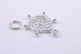 Helm Charm, Traditional Charm, Made from Solid Cast 925 Grade Sterling Silver, Complete with Attachment Link