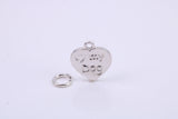 Love My Dog Charm, Traditional Charm, Made from Solid Cast 925 Grade Sterling Silver, Complete with Attachment Link
