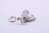Cockerel Charm, Traditional Charm, Made from Solid Cast 925 Grade Sterling Silver, Complete with Attachment Link