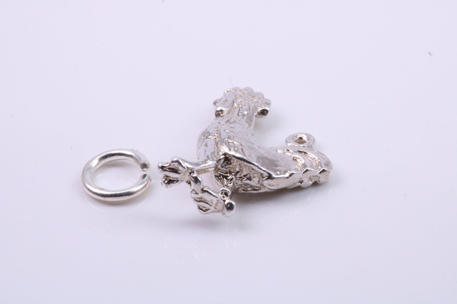 Cockerel Charm, Traditional Charm, Made from Solid 925 Grade Sterling Silver, Complete with Attachment Link
