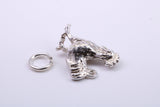 Cockerel Charm, Traditional Charm, Made from Solid Cast 925 Grade Sterling Silver, Complete with Attachment Link