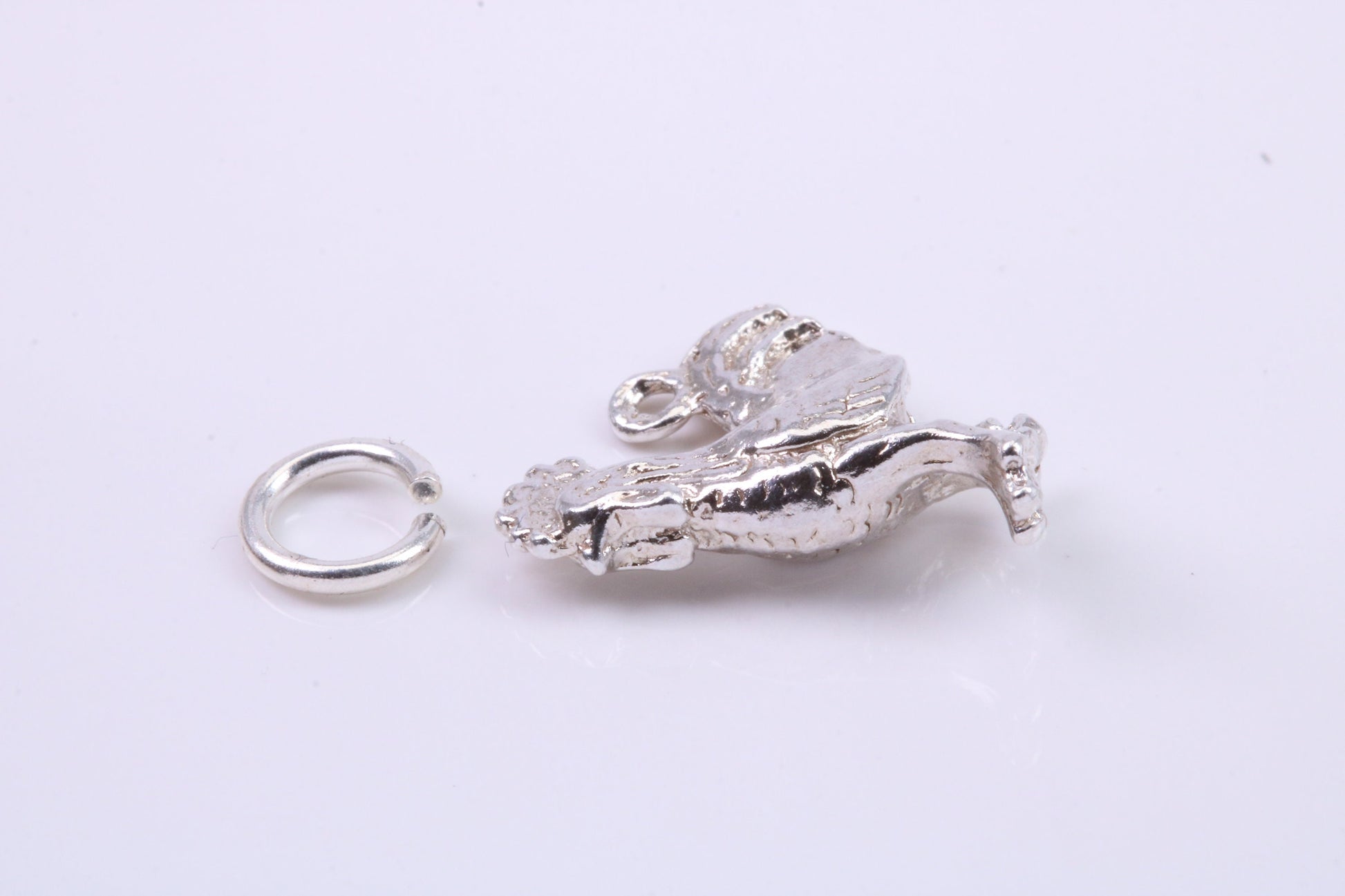 Cockerel Charm, Traditional Charm, Made from Solid 925 Grade Sterling Silver, Complete with Attachment Link