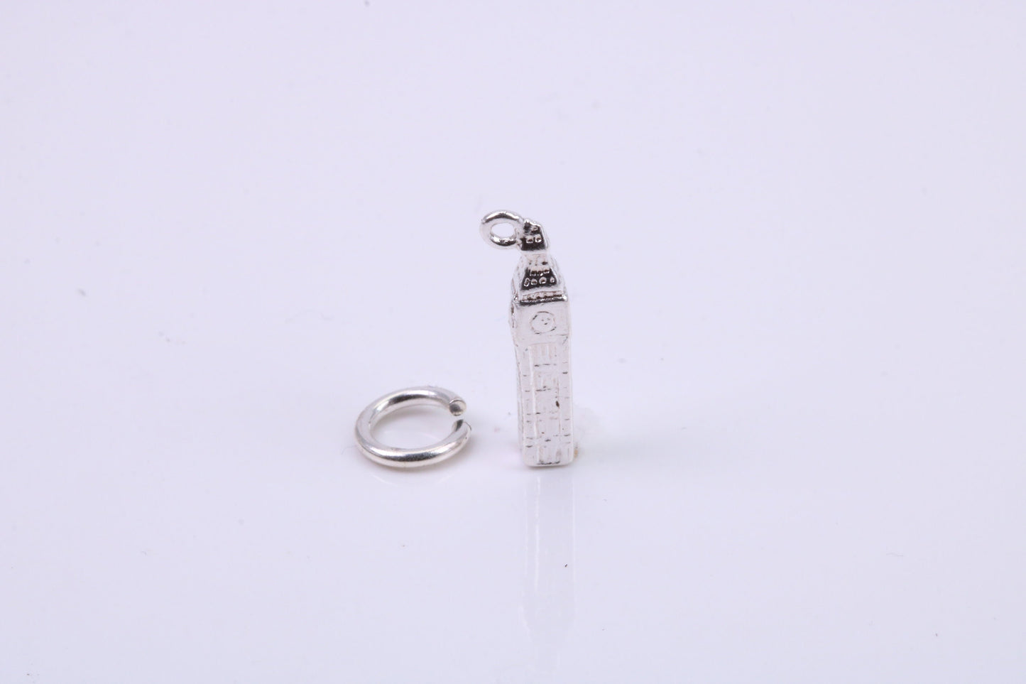 Iconic London Big Ben Charm, Traditional Charm, Made from Solid 925 Grade Sterling Silver, Complete with Attachment Link