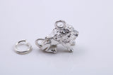 Leo Zodiac Sign Charm, Traditional Charm, Made from Solid 925 Grade Sterling Silver, Complete with Attachment Link
