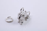 Leo Zodiac Sign Charm, Traditional Charm, Made from Solid 925 Grade Sterling Silver, Complete with Attachment Link