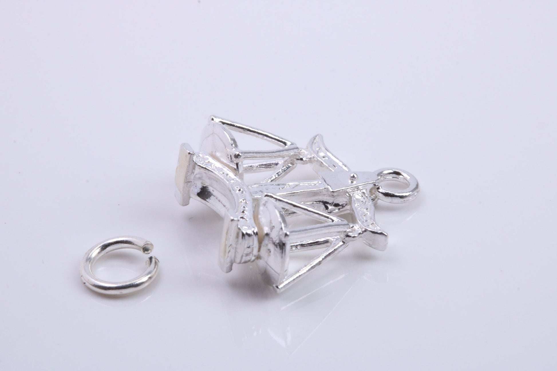 Libra Zodiac Sign Charm, Traditional Charm, Made from Solid 925 Grade Sterling Silver, Complete with Attachment Link