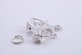 Libra Zodiac Sign Charm, Traditional Charm, Made from Solid 925 Grade Sterling Silver, Complete with Attachment Link