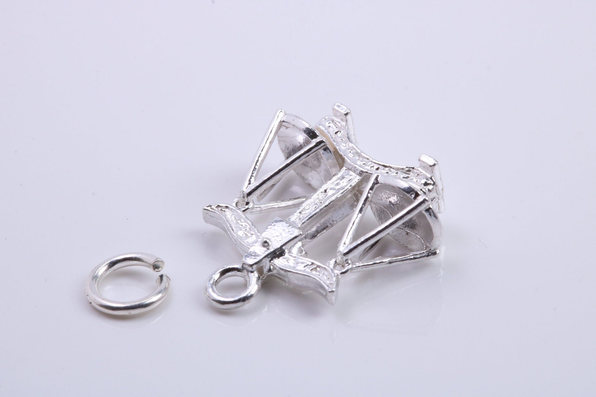 Libra Zodiac Sign Charm, Traditional Charm, Made from Solid 925 Grade Sterling Silver, Complete with Attachment Link