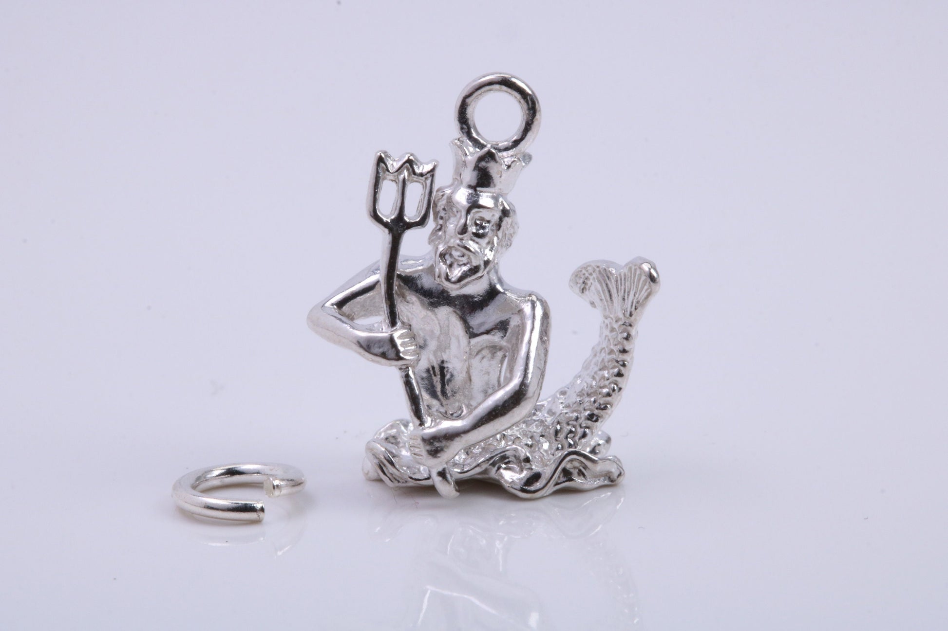 Aquarius Zodiac Sign Charm, Traditional Charm, Made from Solid 925 Grade Sterling Silver, Complete with Attachment Link