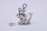 Aquarius Zodiac Sign Charm, Traditional Charm, Made from Solid 925 Grade Sterling Silver, Complete with Attachment Link