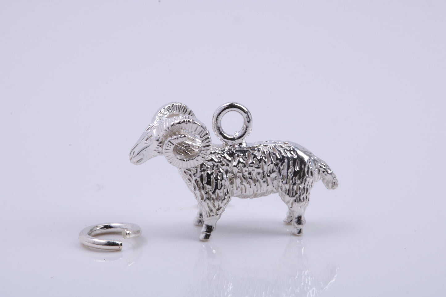 Aries Zodiac Sign Charm, Traditional Charm, Made from Solid 925 Grade Sterling Silver, Complete with Attachment Link