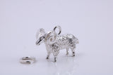 Aries Zodiac Sign Charm, Traditional Charm, Made from Solid 925 Grade Sterling Silver, Complete with Attachment Link