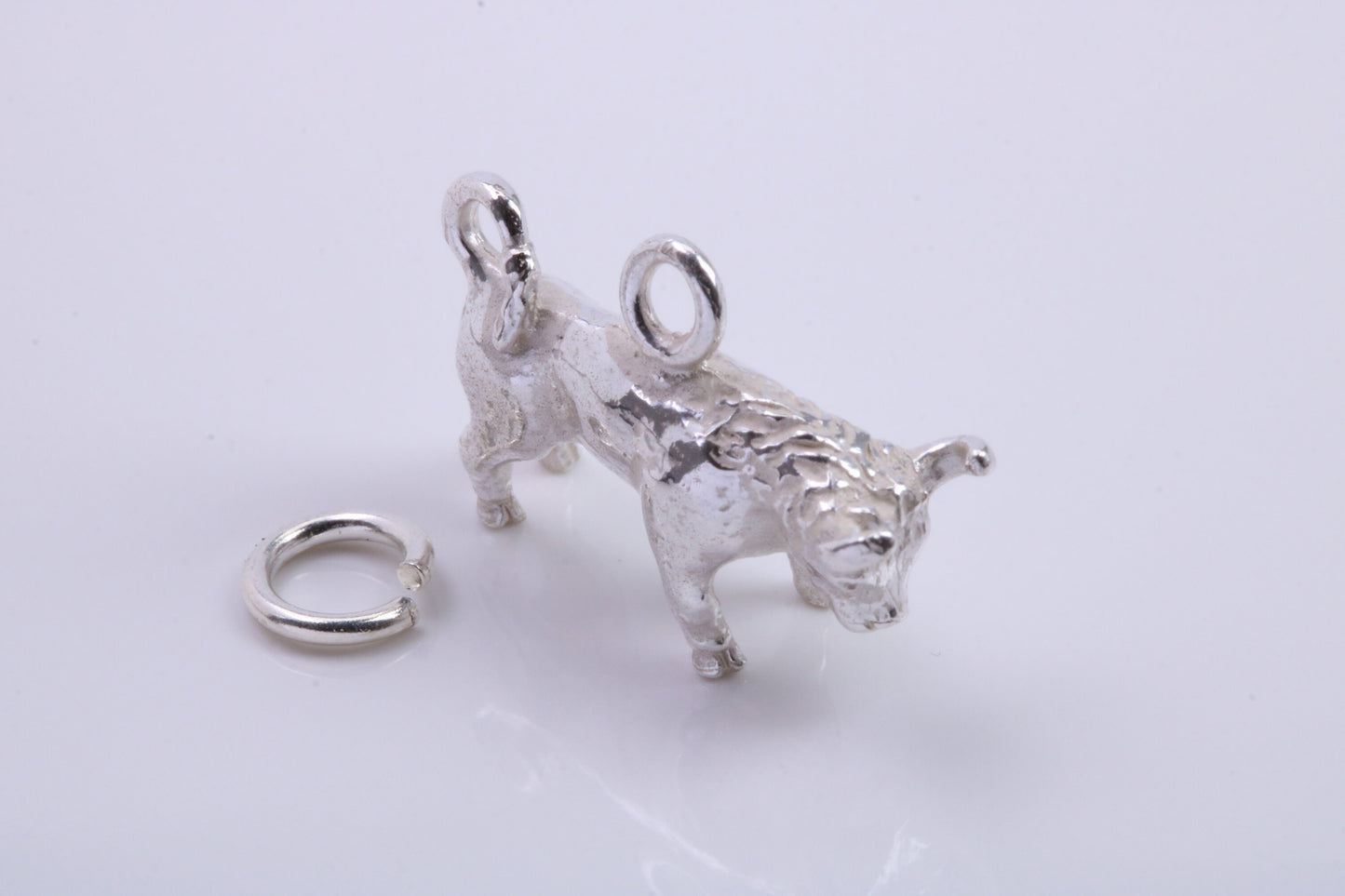 Taurus Zodiac Sign Charm, Traditional Charm, Made from Solid 925 Grade Sterling Silver, Complete with Attachment Link