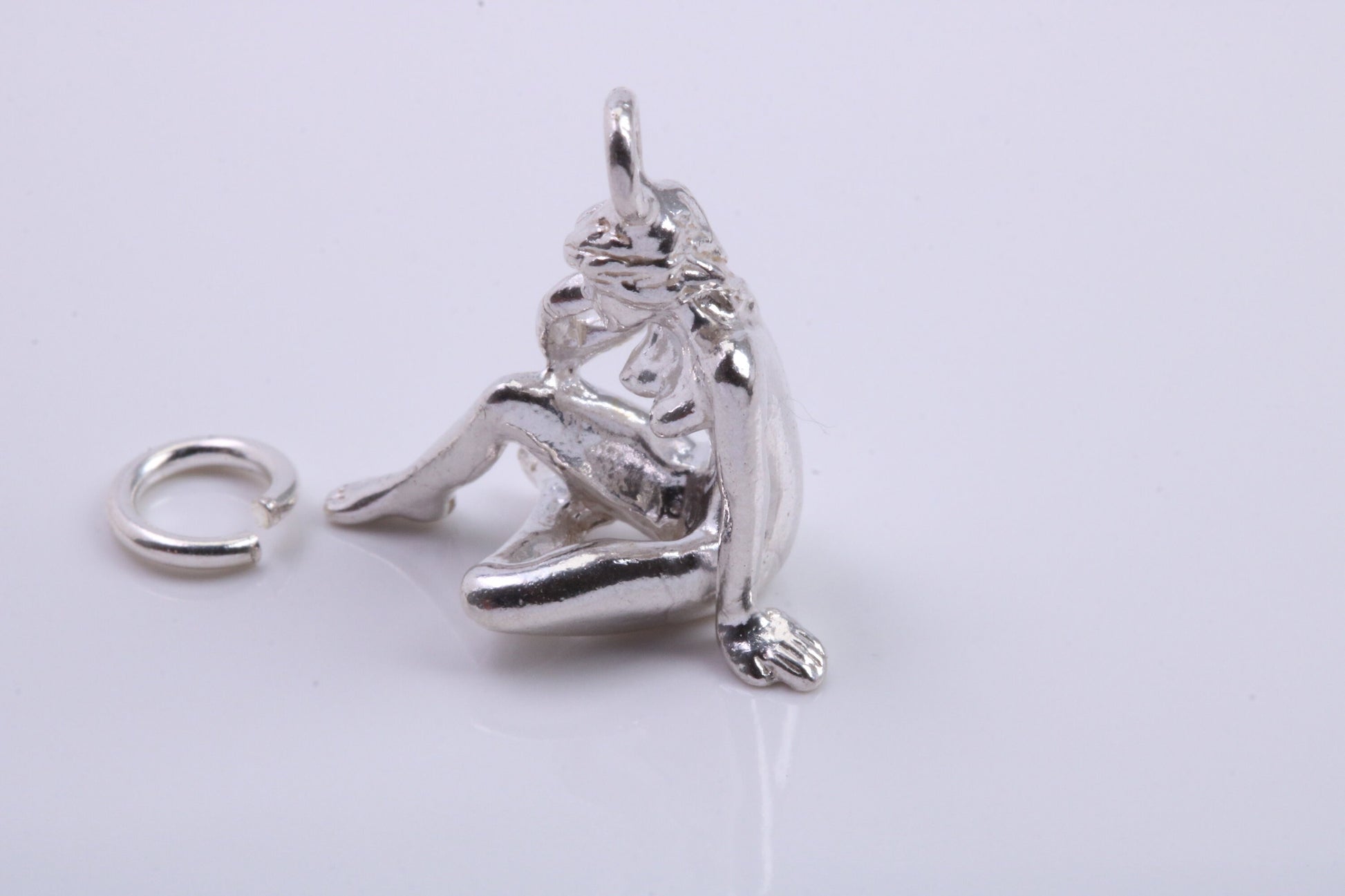 Virgo Zodiac Sign Charm, Traditional Charm, Made from Solid 925 Grade Sterling Silver, Complete with Attachment Link