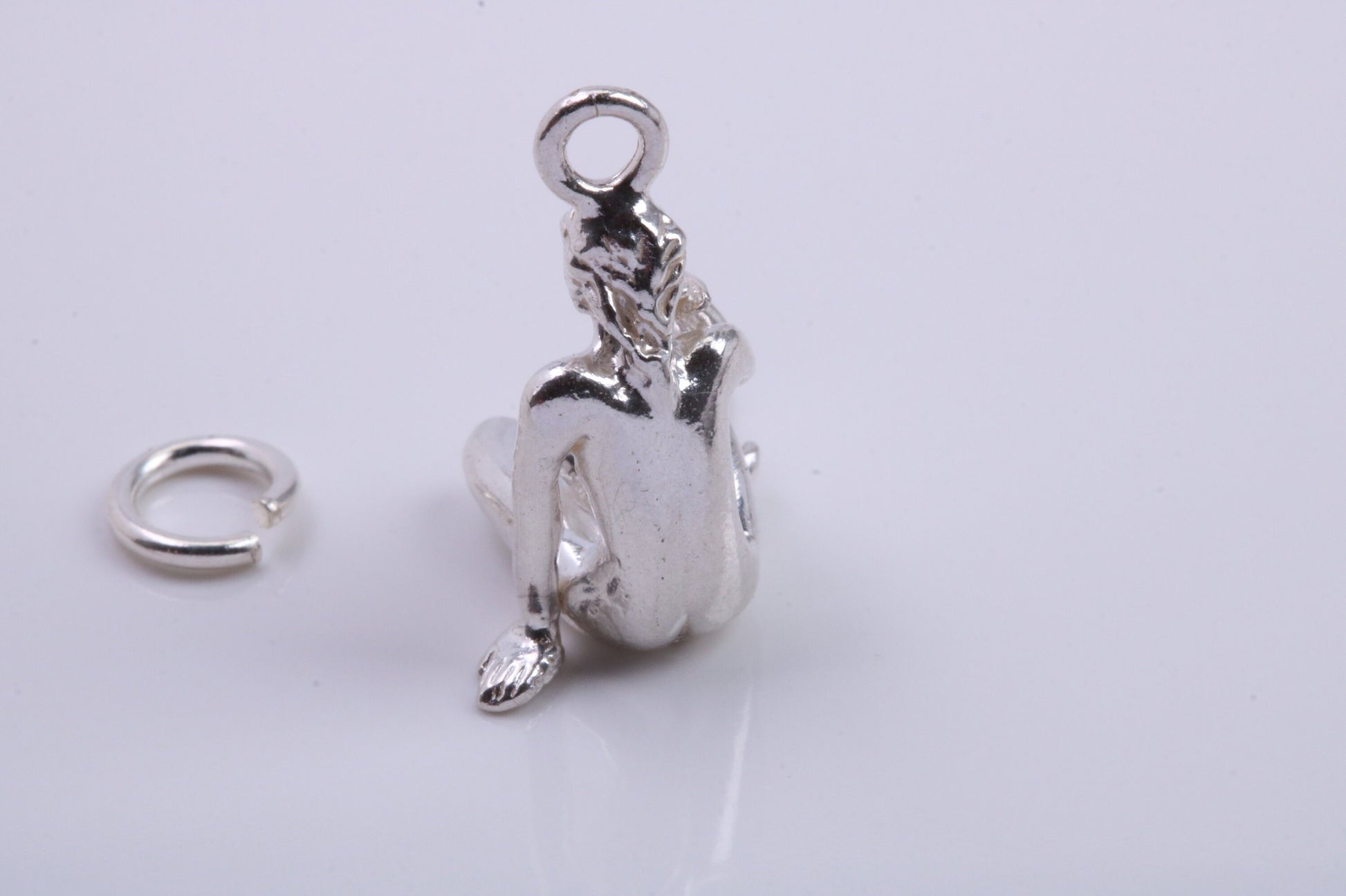 Virgo Zodiac Sign Charm, Traditional Charm, Made from Solid 925 Grade Sterling Silver, Complete with Attachment Link