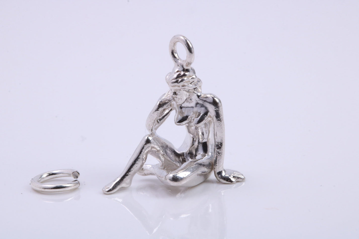 Virgo Zodiac Sign Charm, Traditional Charm, Made from Solid 925 Grade Sterling Silver, Complete with Attachment Link