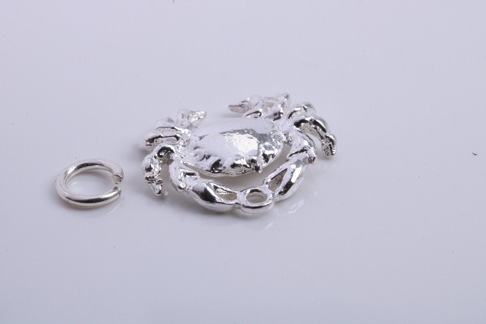 Cancer Zodiac Sign Charm, Traditional Charm, Made from Solid 925 Grade Sterling Silver, Complete with Attachment Link