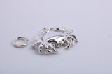 Cancer Zodiac Sign Charm, Traditional Charm, Made from Solid 925 Grade Sterling Silver, Complete with Attachment Link