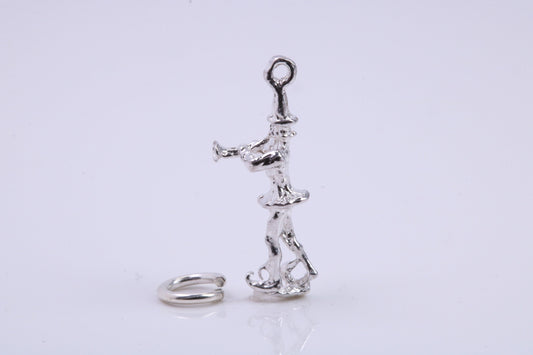 Pied Piper of Hamelin Charm, Traditional Charm, Made from Solid 925 Grade Sterling Silver, Complete with Attachment Link