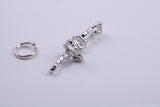 Pied Piper of Hamelin Charm, Traditional Charm, Made from Solid 925 Grade Sterling Silver, Complete with Attachment Link