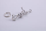 Pied Piper of Hamelin Charm, Traditional Charm, Made from Solid 925 Grade Sterling Silver, Complete with Attachment Link