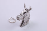 Horse Head Charm, Traditional Charm, Made from Solid 925 Grade Sterling Silver, Complete with Attachment Link