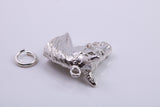 Horse Head Charm, Traditional Charm, Made from Solid 925 Grade Sterling Silver, Complete with Attachment Link