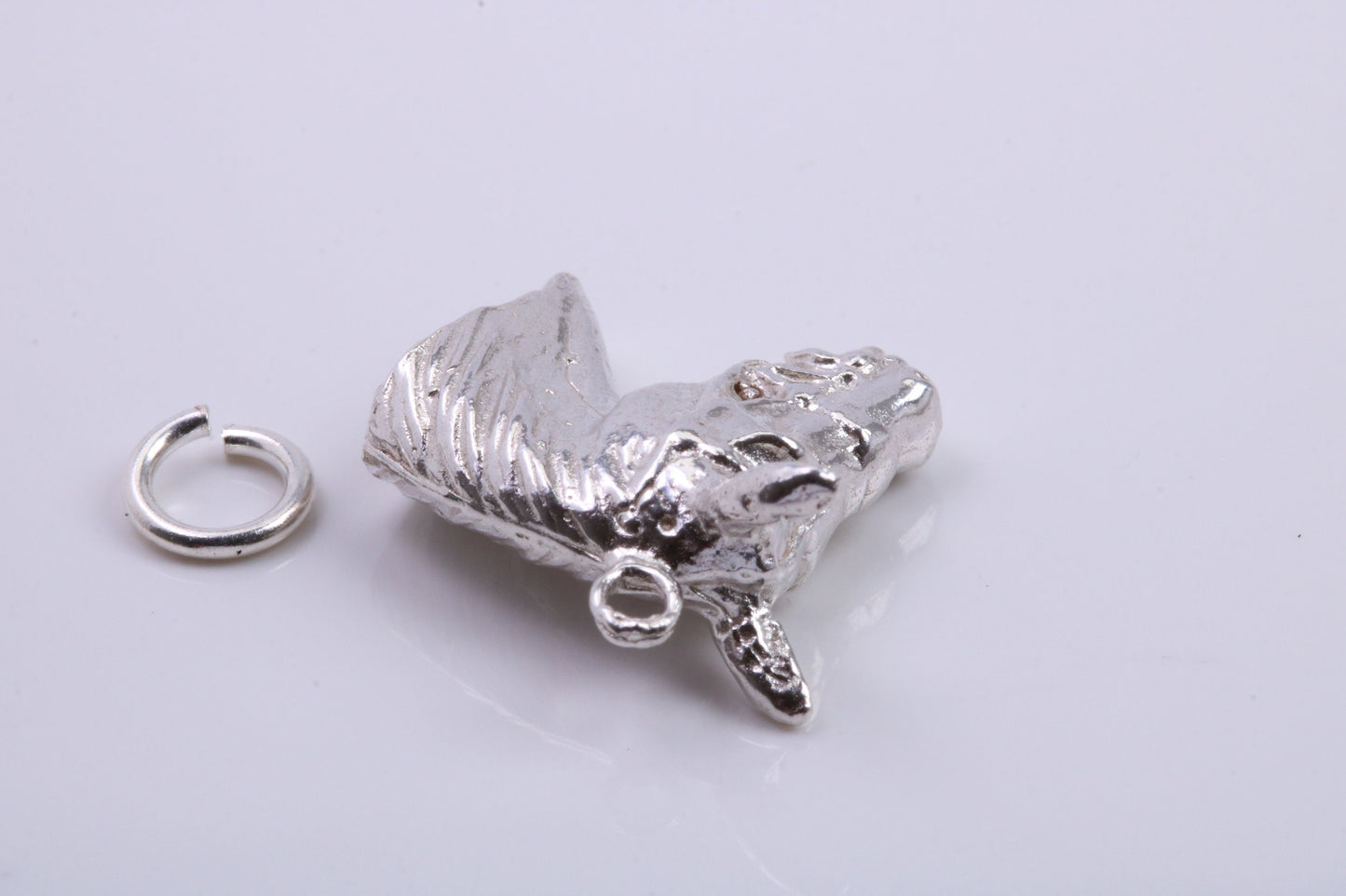 Horse Head Charm, Traditional Charm, Made from Solid 925 Grade Sterling Silver, Complete with Attachment Link