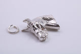 Horse Head Charm, Traditional Charm, Made from Solid 925 Grade Sterling Silver, Complete with Attachment Link