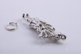 Scottish Bagpiper Charm, Traditional Charm, Made from Solid 925 Grade Sterling Silver, Complete with Attachment Link