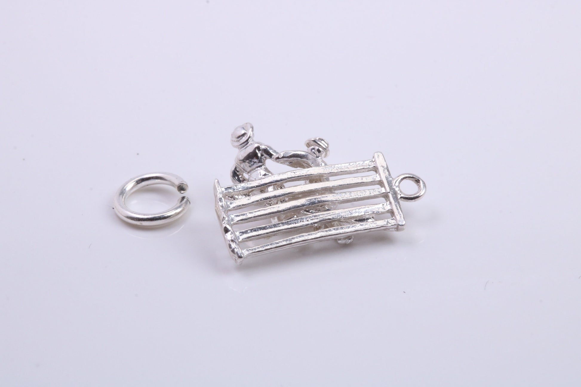 Natter by the Fence Charm, Traditional Charm, Made from Solid 925 Grade Sterling Silver, Complete with Attachment Link