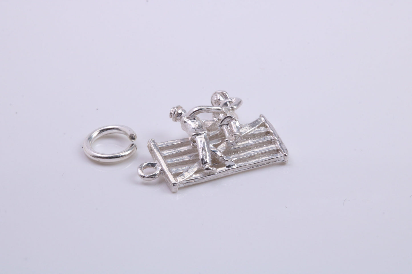 Natter by the Fence Charm, Traditional Charm, Made from Solid 925 Grade Sterling Silver, Complete with Attachment Link