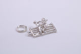 Natter by the Fence Charm, Traditional Charm, Made from Solid 925 Grade Sterling Silver, Complete with Attachment Link