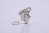 Feets Charm, Traditional Charm, Made from Solid 925 Grade Sterling Silver, Complete with Attachment Link