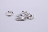 Feets Charm, Traditional Charm, Made from Solid 925 Grade Sterling Silver, Complete with Attachment Link
