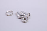Feets Charm, Traditional Charm, Made from Solid 925 Grade Sterling Silver, Complete with Attachment Link