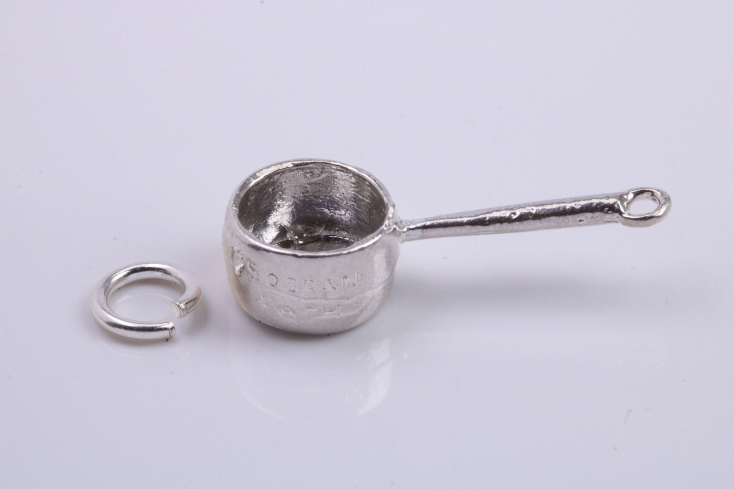 Sauce Pan Charm, Traditional Charm, Made from Solid 925 Grade Sterling Silver, Complete with Attachment Link