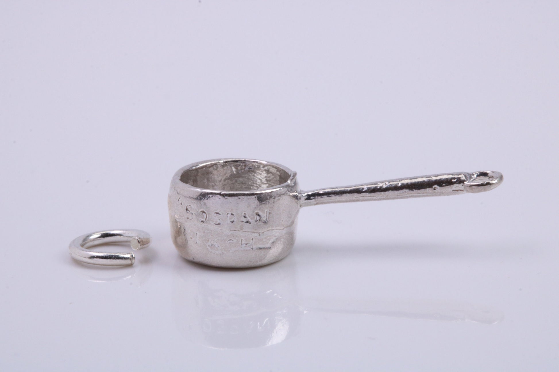 Sauce Pan Charm, Traditional Charm, Made from Solid 925 Grade Sterling Silver, Complete with Attachment Link