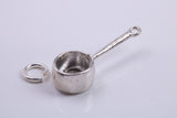 Sauce Pan Charm, Made from Solid Cast Silver, Complete with Attachment Link
