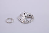 Good Luck Horse Head Shoe Charm, Traditional Charm, Made from Solid 925 Grade Sterling Silver, Complete with Attachment Link