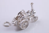 Locomotive Charm, Made from Solid Cast Sterling Silver, Complete with Attachment Link