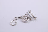 Yarn Spinning Wheel Charm, Traditional Charm, Made from Solid 925 Grade Sterling Silver, Complete with Attachment Link