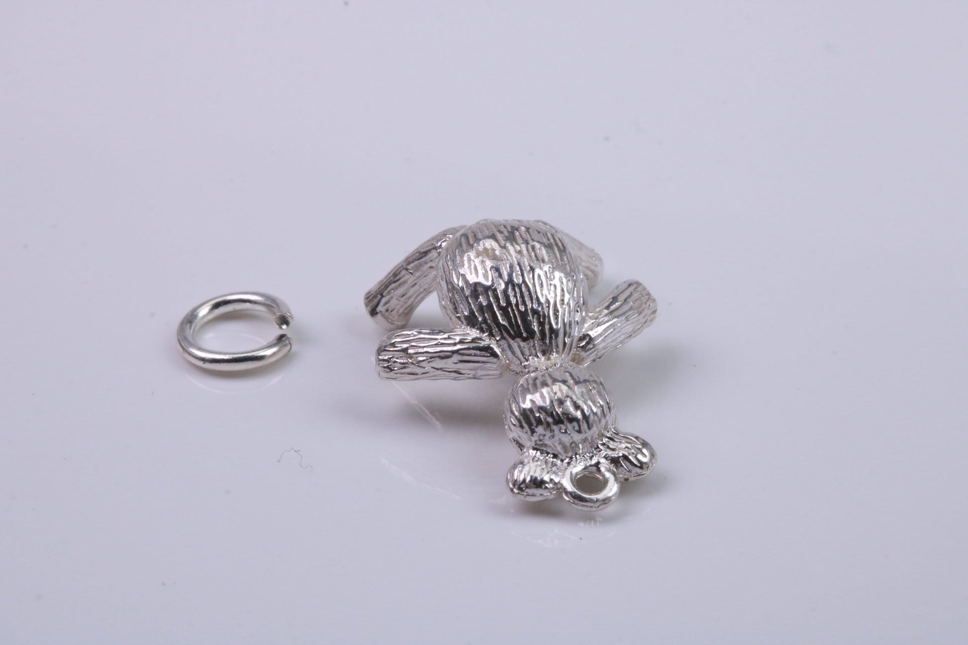 Teddy Bear Charm, Traditional Charm, Made from Solid 925 Grade Sterling Silver, Complete with Attachment Link