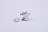 Horse Head Charm, Traditional Charm, Made from Solid 925 Grade Sterling Silver, Complete with Attachment Link