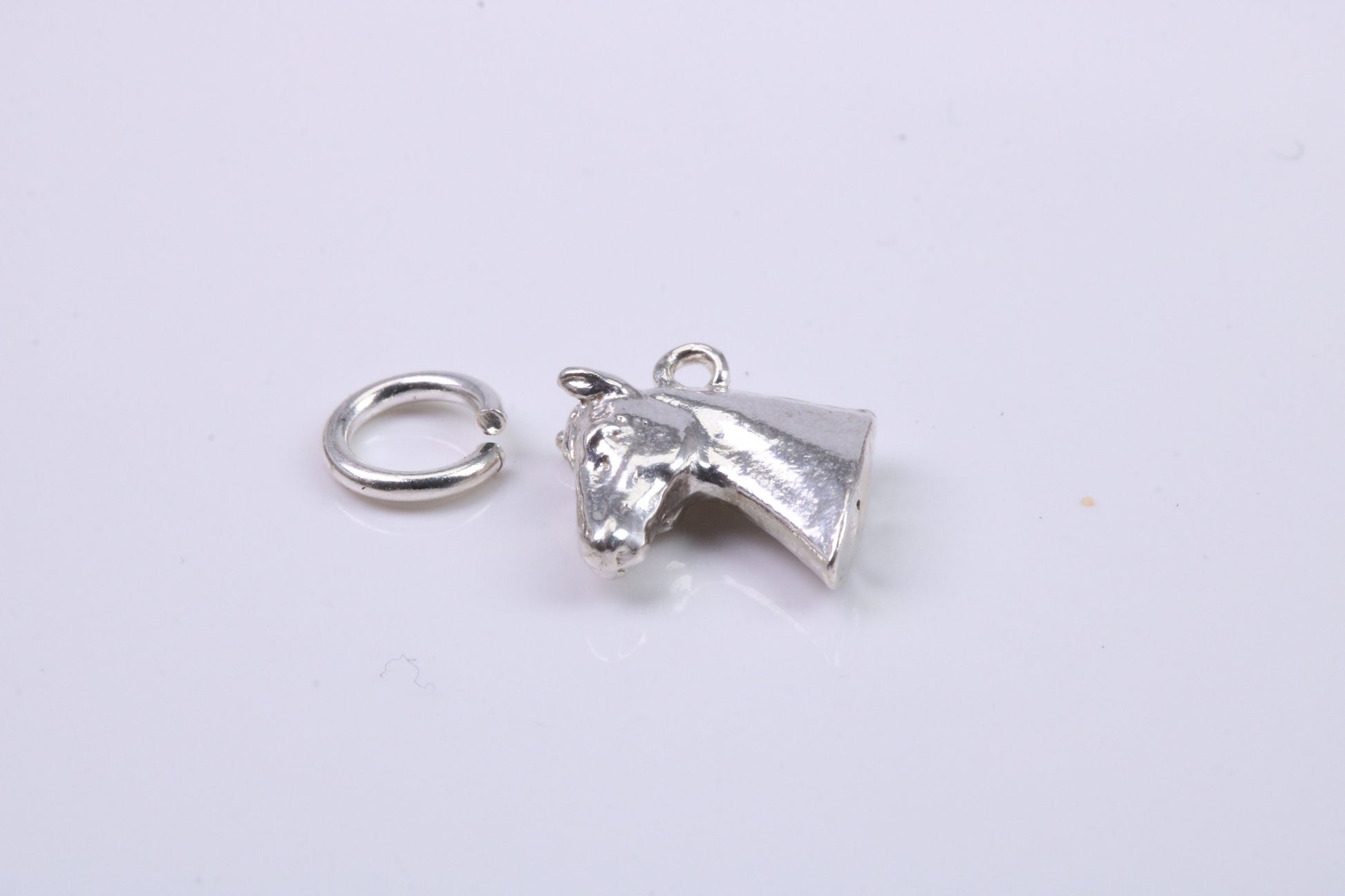Horse Head Charm, Traditional Charm, Made from Solid 925 Grade Sterling Silver, Complete with Attachment Link